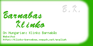 barnabas klinko business card